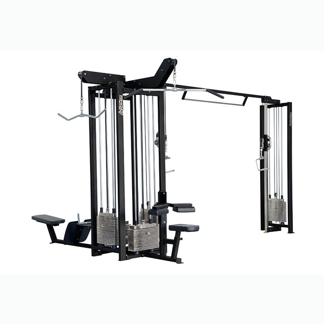 Gymleco Fyrstation Med Kryssdrag - Inklusive 5 St Draghandtag, Styrkemaskin Multi