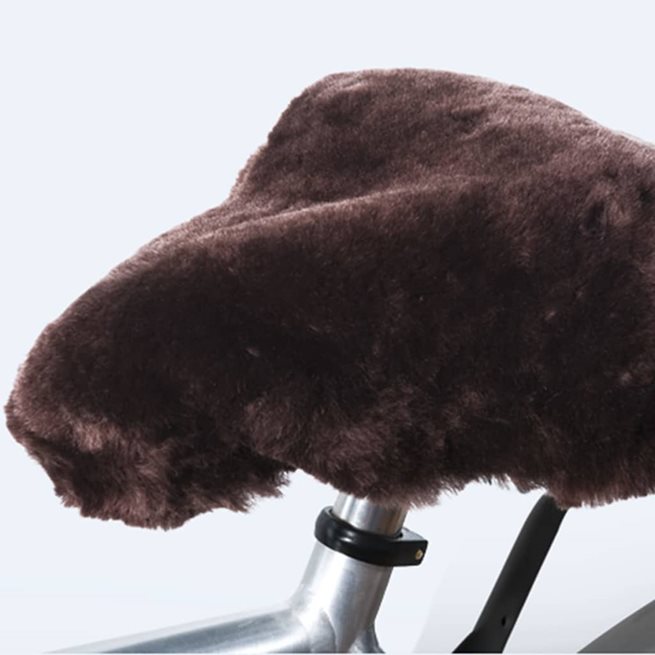 vidaXL Sadelöverdrag fårskinn brun
