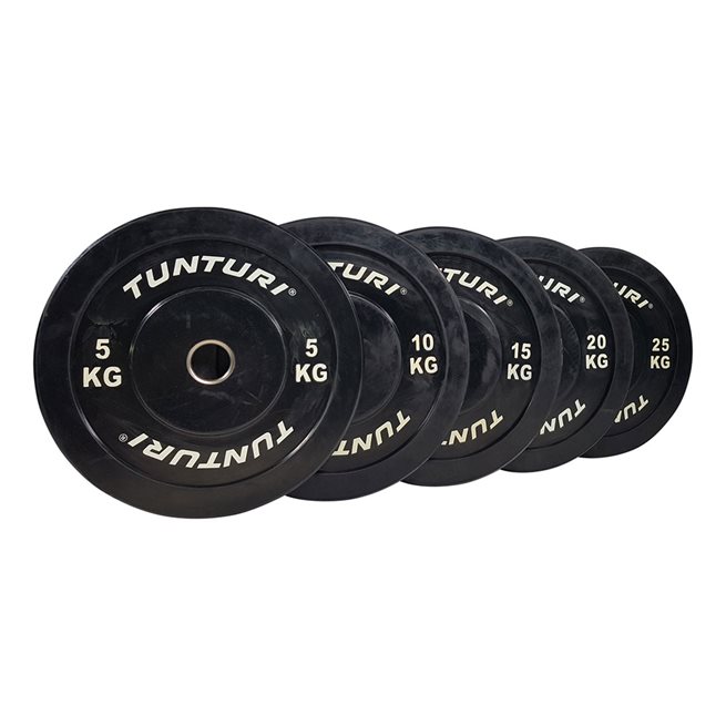 Tunturi Fitness Bumper Plate Black, Viktskiva Bumper
