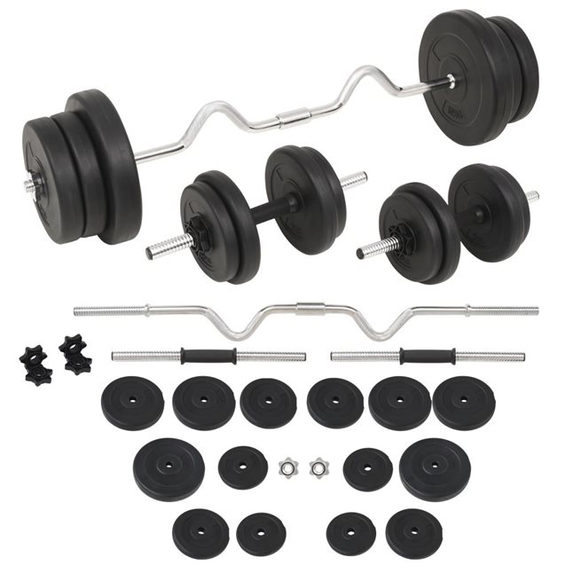 vidaXL Skivstång och hantlar set 60 kg