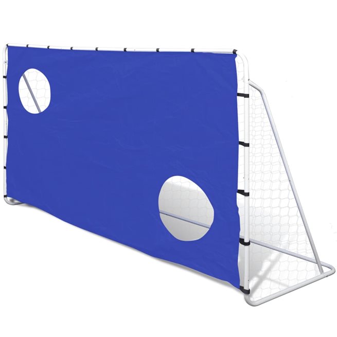 vidaXL Fotbollsmål med siktvägg 240x90x150cm