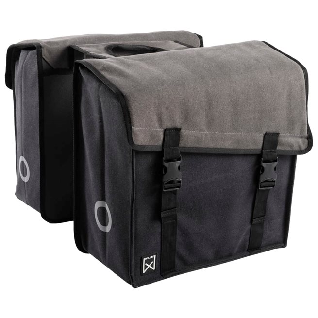 vidaXL Dubbel cykelväska 101 canvas 30L grå och svart
