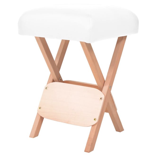 vidaXL Hopfällbar massagepall med 12 cm tjock sits vit