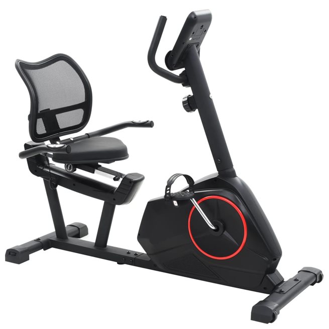vidaXL Liggande motionscykel magnetisk drift och pulsmätning