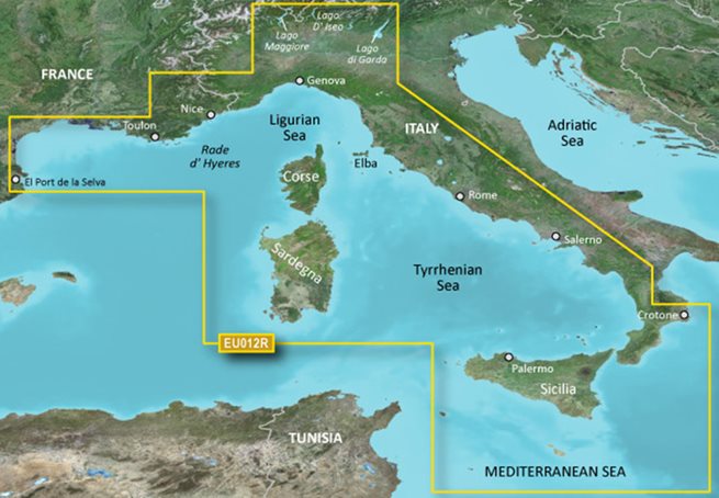 Garmin Mediterranean, CentralWest Garmin microSD™/SD™ card: VEU012R