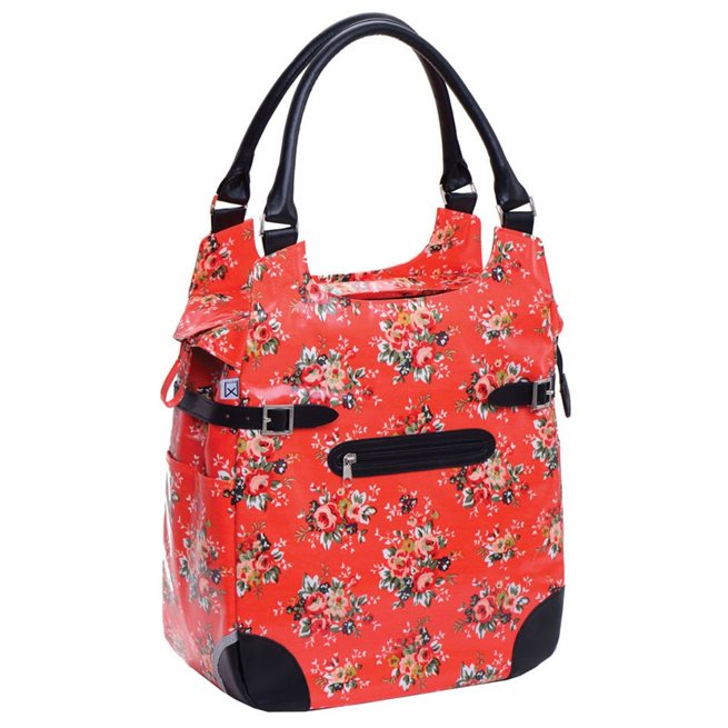 vidaXL Cykelväska 16 L röd blomma