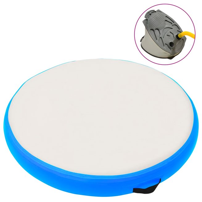 vidaXL Uppblåsbar gymnastikmatta med pump 100x100x10 cm PVC blå