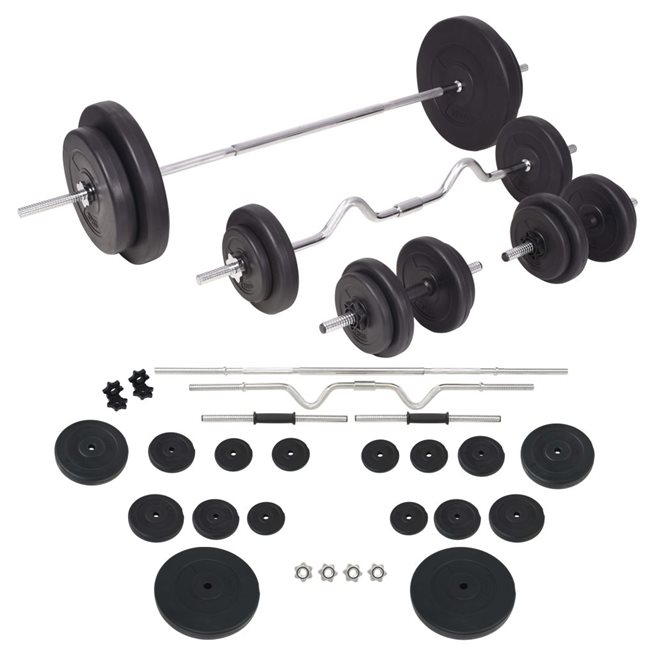 vidaXL Skivstång och hantlar set 90 kg