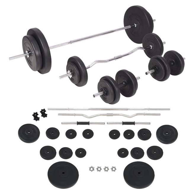 vidaXL Skivstång och hantlar set 90 kg