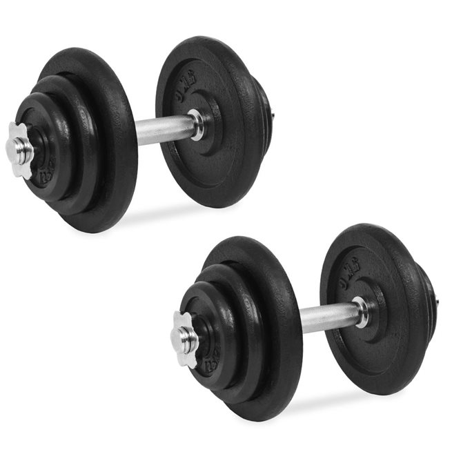 vidaXL Hantelset 18 delar 40 kg gjutjärn