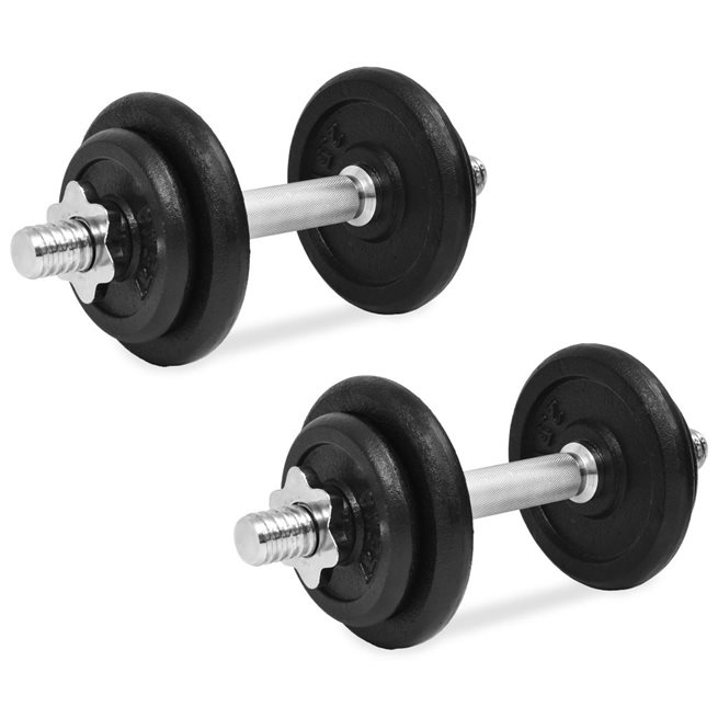 vidaXL Hantelset 14 delar 20 kg gjutjärn