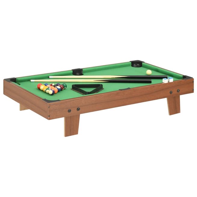 vidaXL Biljardbord mini 3 feet 92x52x19 cm brun och grön