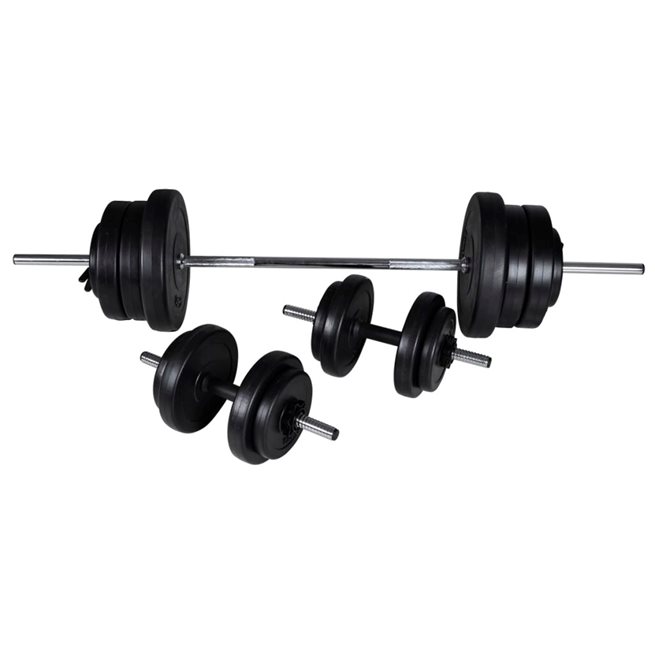 vidaXL Set med skivstång och 2 hantlar 60,5kg