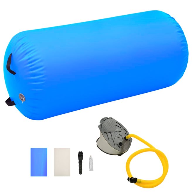 vidaXL Uppblåsbar gymnastikrulle med pump 120x90 cm PVC blå