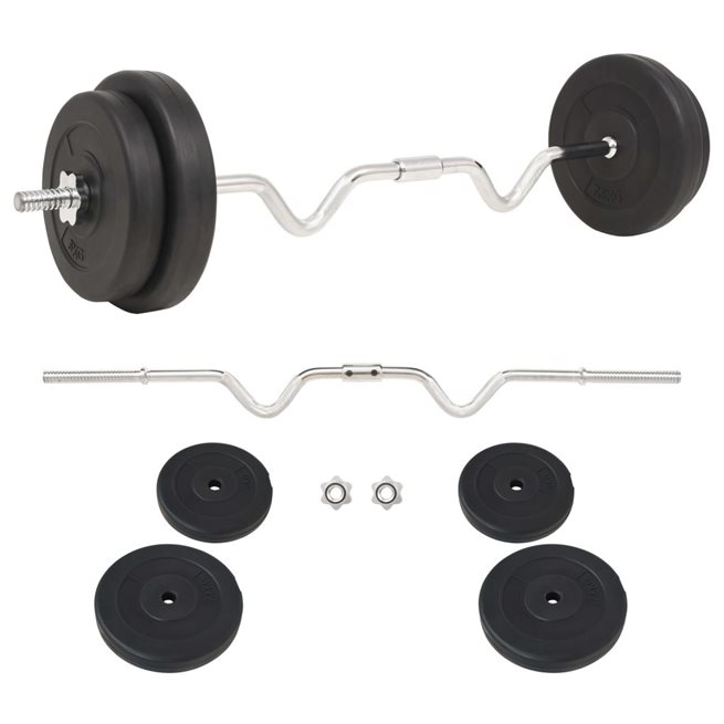vidaXL Skivstång set 30 kg