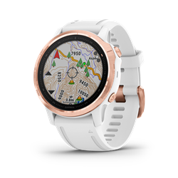 Garmin Fenix 6S Pro Rose Gold W/White Band Gps Watch