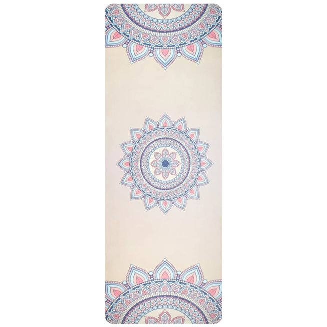 vidaXL Yogamatta mikrofiber mocka med tryck beige