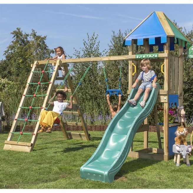 Jungle Gym Cirque Klätterställning, 2 Gungor,Grön Rutschkana
