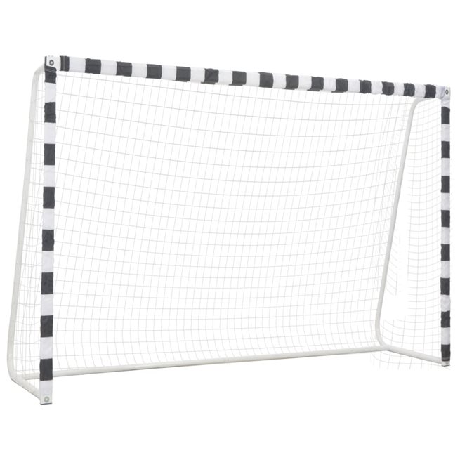 vidaXL Fotbollsmål 300x200x90 cm metall svart och vit