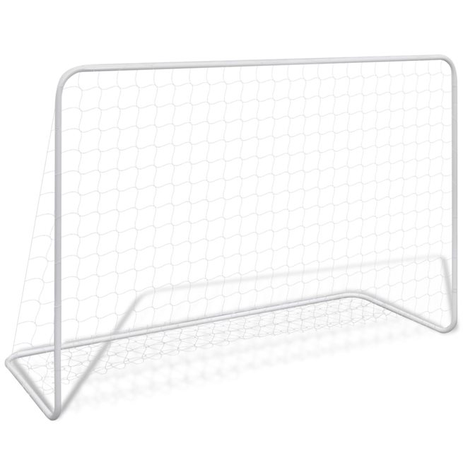 vidaXL Fotbollsmål med nät 182x61x122 cm stål vit
