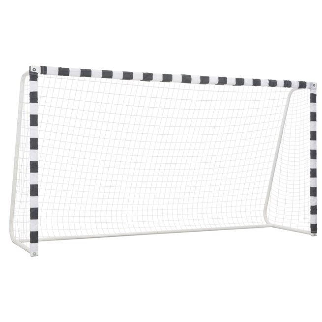 vidaXL Fotbollsmål 300x160x90 cm metall svart och vit