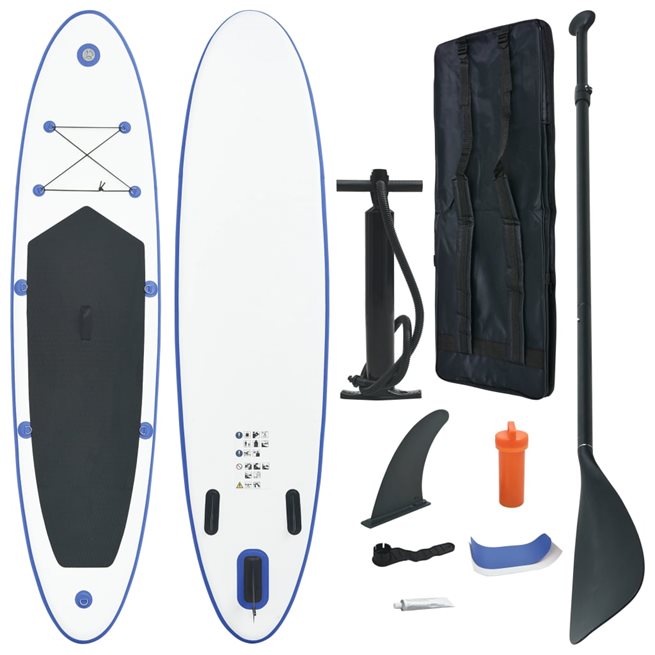 vidaXL SUP surfingbräda uppblåsbar blå och vit