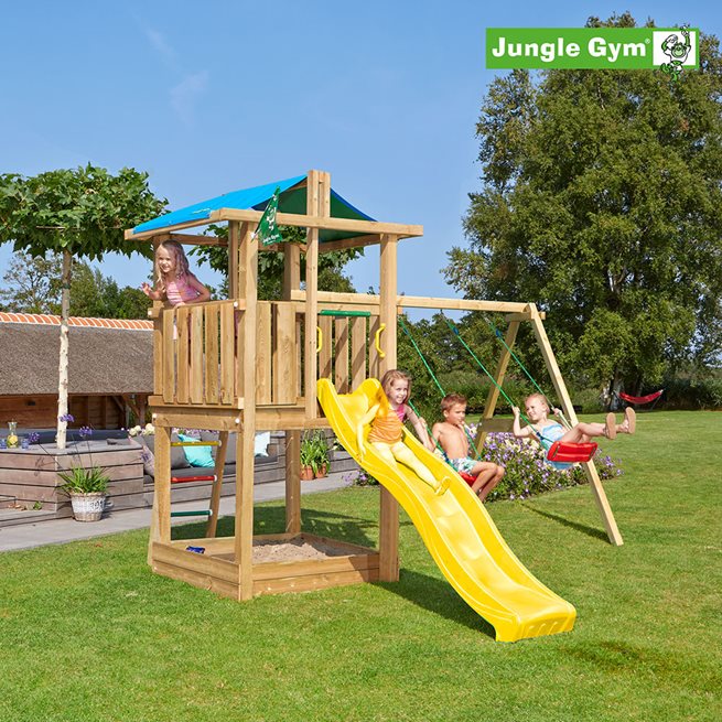 Jungle Gym Hut lektorn komplett inkl. Swing, Klätterställning