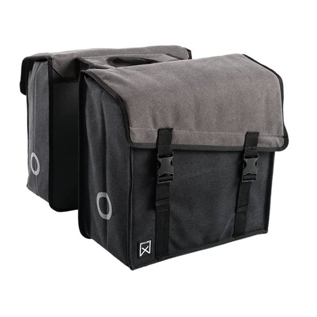 vidaXL Dubbel cykelväska 101 canvas 38L grå och svart