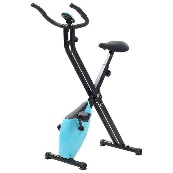 vidaXL X-Bike motionscykel magnetiskt motstånd puls svart och blå