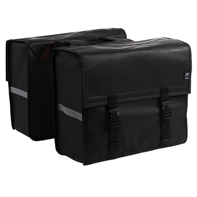 vidaXL Dubbel cykelväska presenning 46 L svart