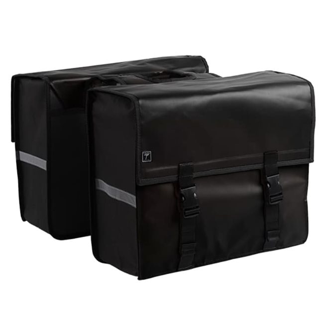 vidaXL Dubbel cykelväska presenning 34 L svart
