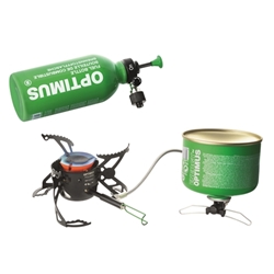 Optimus Polaris med 0.4 l bränsleflaska