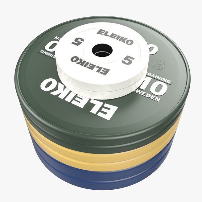 Eleiko IWF Weightlifting Training Disc Set, Viktskiva Gummerad
