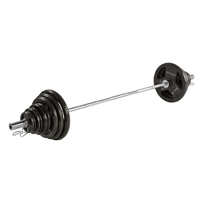Tunturi Fitness 140 kg Olympic Tri-Grip Barbell Set, Skivstångset