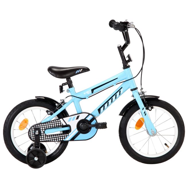 vidaXL Barncykel 14 tum svart och blå