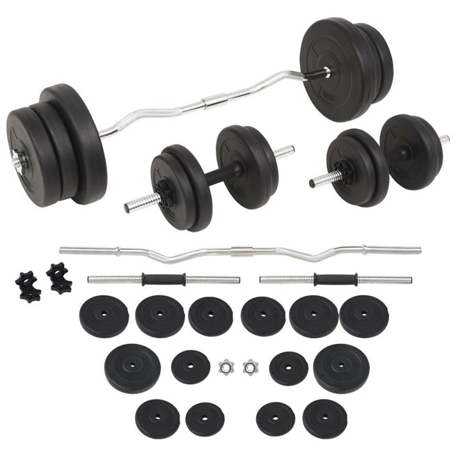 vidaXL Skivstång och hantlar set 60 kg