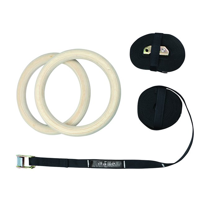 Titan LIFE Gymrings Wooden, Gymnastikringar