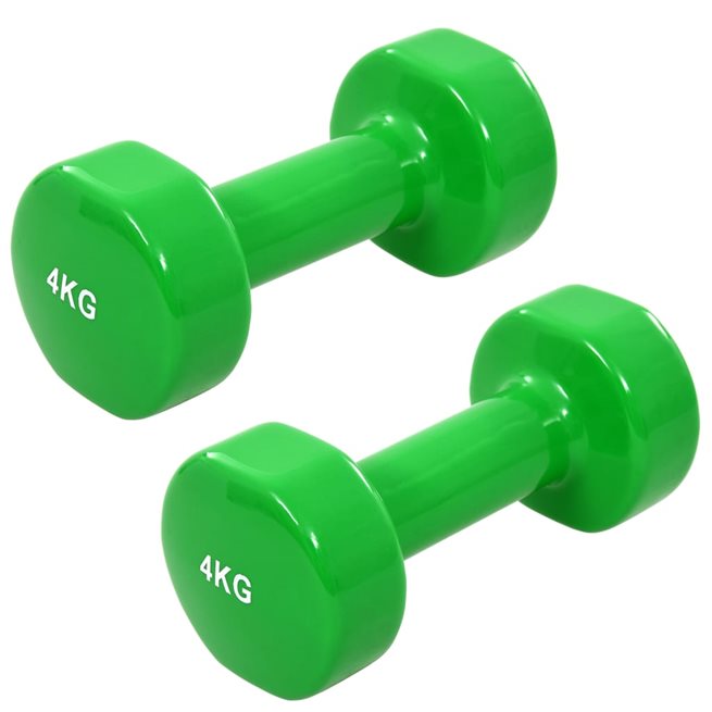 vidaXL Hantlar 2 st 8 kg gjutjärn grön