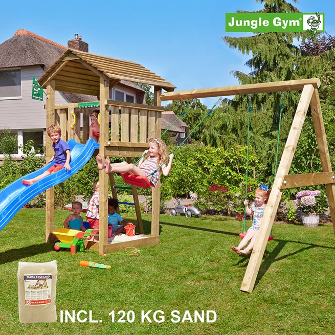 Jungle Gym Cottage lektorn komplett inkl. Swing, Klätterställning