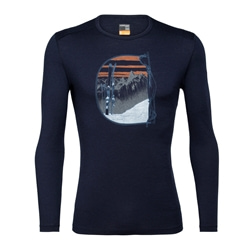 Icebreaker Mens 200 Oasis LS Crewe MT Blanc Rise