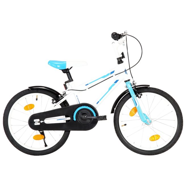 vidaXL Barncykel 18 tum blå och vit