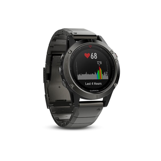 Garmin Silver Fenix® 5 With Black Band, Pulsklocka