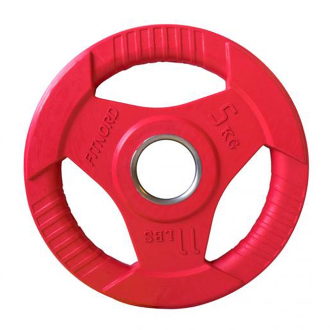 FitNord Weight Plate Tri Grip, Viktskiva Gummerad