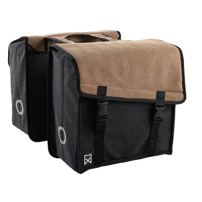 vidaXL Dubbel cykelväska 101 canvas 38L brun och svart