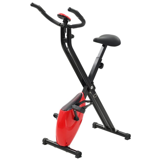 vidaXL X-Bike motionscykel magnetiskt motstånd puls svart och röd