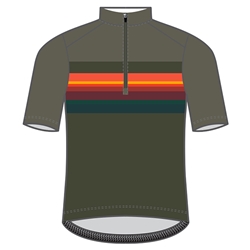 Tröja Pearl Izumi Quest Junior SS Pale Olive/Sunset Stripe