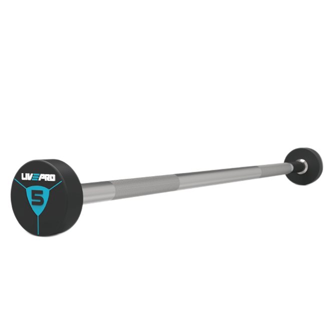LivePro Urethane Barbell, Fast skivstång
