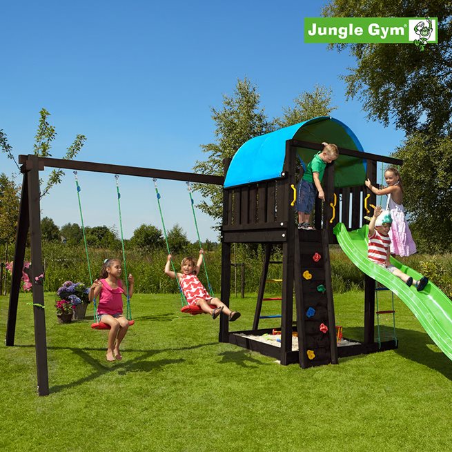 Jungle Gym Villa lektorn komplett inkl. swing, Klätterställning
