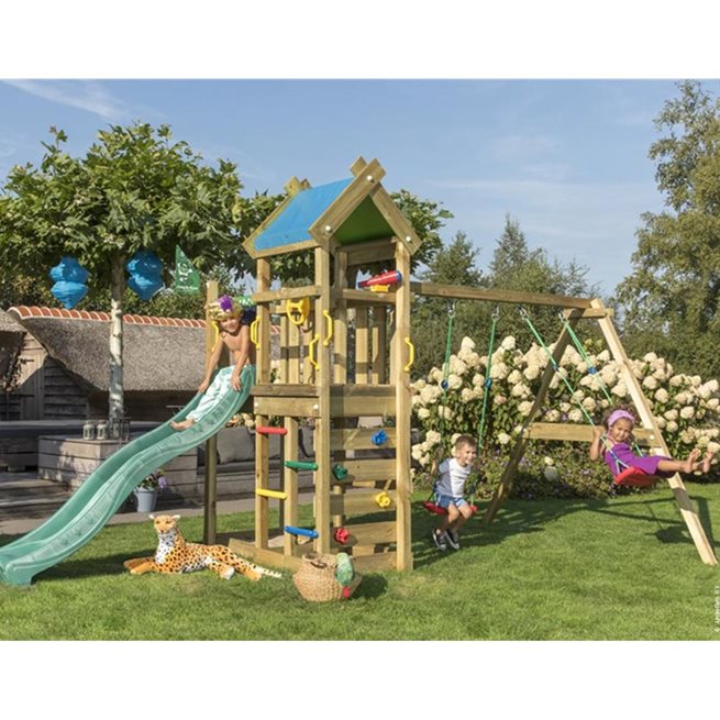Jungle Gym Nomad Gungställning, 2 Gungor,Grön Rutschkana