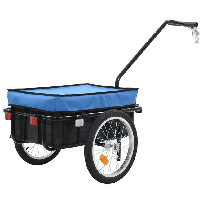 vidaXL Cykelvagn/handkärra 155x61x83 cm stål blå